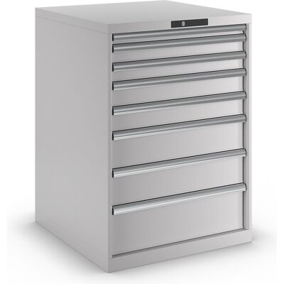 Schubladenschrank, Stahlblech, HxB 1000 x 717 mm, 8 Schubladen, lichtgrau LISTA Schubladenschrank, Stahlblech, HxB 1000 x 717 mm, 8 Schubladen, lichtgrau LISTA