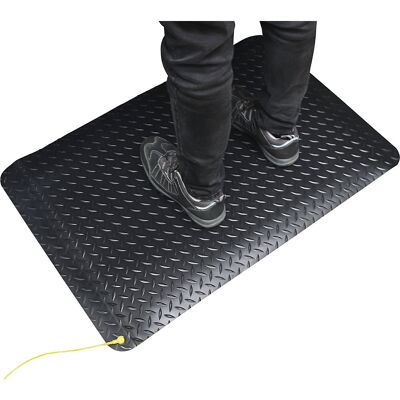 Anti-Ermüdungsmatte DECKPLATE ANTI-STATIC, Zuschnittware, lfd. m x 1200 mm, max. 18,3 m COBA Anti-Ermüdungsmatte DECKPLATE ANTI-STATIC, Zuschnittware, lfd. m x 1200 mm, max. 18,3 m COBA