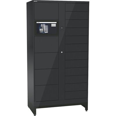 E-Multicabinet Fächerschrank, Basismodul, inkl. PC und Touchscreen, HxBxT 1970 x 1000 x 580 mm, 1 x 5/1 x 12 Fächer, anthrazitgrau, RFID LISTA E-Multicabinet Fächerschrank, Basismodul, inkl. PC und Touchscreen, HxBxT 1970 x 1000 x 580 mm, 1 x 5/1 x 12 Fächer, anthrazitgrau, RFID LISTA