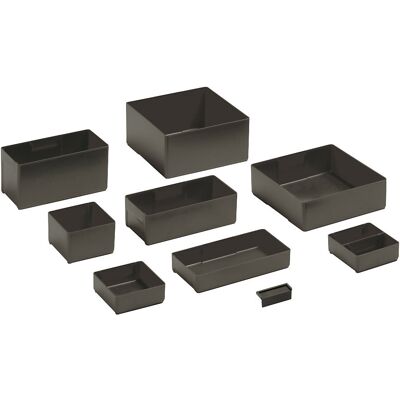 ESD-Schubladeneinteilung, Einsatzkästen, schwarz, HxBxT 26 x 75 x 75 mm, für H 50 mm, inkl. Trennwand, VE 12 Stk LISTA ESD-Schubladeneinteilung, Einsatzkästen, schwarz, HxBxT 26 x 75 x 75 mm, für H 50 mm, inkl. Trennwand, VE 12 Stk LISTA