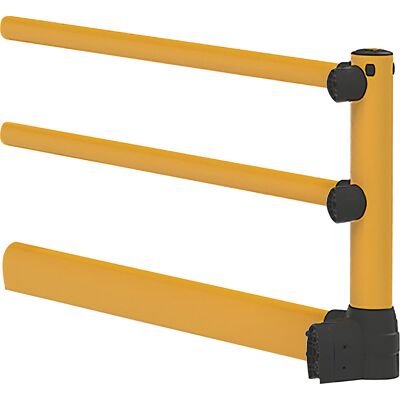 Rammschutzgeländer S-Line mit Unterfahrschutz, LxBxH 2438 x 205 x 1170 mm, Eck-Erweiterung Black Bull Rammschutzgeländer S-Line mit Unterfahrschutz, LxBxH 2438 x 205 x 1170 mm, Eck-Erweiterung Black Bull