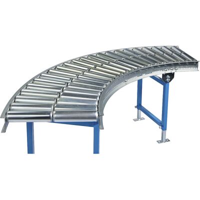 Leicht-Rollenbahn, Aluminiumrollen, Bahnbreite 300 mm, Kurve 90°, Achsabstand 100 mm Blume Leicht-Rollenbahn, Aluminiumrollen, Bahnbreite 300 mm, Kurve 90°, Achsabstand 100 mm Blume