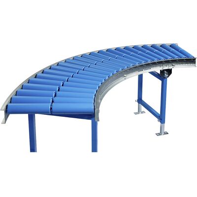 Leicht-Rollenbahn, Stahl mit Kunststoffrollen, Bahnbreite 300 mm, Kurve 90°, Achsabstand 100 mm Blume Leicht-Rollenbahn, Stahl mit Kunststoffrollen, Bahnbreite 300 mm, Kurve 90°, Achsabstand 100 mm Blume