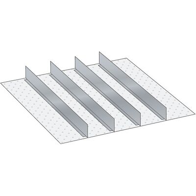 Schubladeneinteilungsmaterial-Set, 4 Trennwände, für Fronthöhe 100, 125 mm LISTA Schubladeneinteilungsmaterial-Set, 4 Trennwände, für Fronthöhe 100, 125 mm LISTA