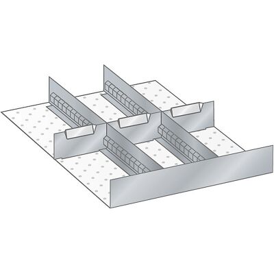 Schubladeneinteilungsset, Breite 500 mm, 3 Schlitzwände, 3 Trennbleche LISTA Schubladeneinteilungsset, Breite 500 mm, 3 Schlitzwände, 3 Trennbleche LISTA