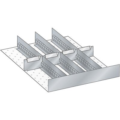 Schubladeneinteilungsset, Breite 500 mm, 4 Schlitzwände, 4 Trennbleche LISTA Schubladeneinteilungsset, Breite 500 mm, 4 Schlitzwände, 4 Trennbleche LISTA