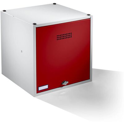 Einzelschließfach Köln, erweiterbar, HxBxT 500 x 500 x 500 mm, für Vorhängeschloss, Tür feuerrot Wolf Einzelschließfach Köln, erweiterbar, HxBxT 500 x 500 x 500 mm, für Vorhängeschloss, Tür feuerrot Wolf