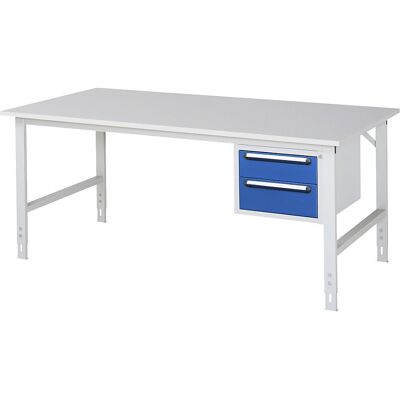 kaiserkraft Arbeitstisch mit Schubladenschrank, Unterbau-Container mit 2 Schubladen 1 x 150, 1 x 180 mm, BxT 2000 x 1000 mm, M-Platte, Stärke 22 mm kaiserkraft Arbeitstisch mit Schubladenschrank, Unterbau-Container mit 2 Schubladen 1 x 150, 1 x 180 mm, BxT 2000 x 1000 mm, M-Platte, Stärke 22 mm