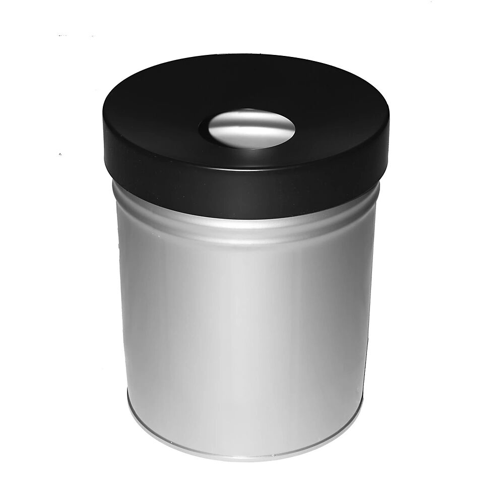 Abfallbehälter, selbstlöschend Volumen 30 l, HxØ 415 x 344 mm grau