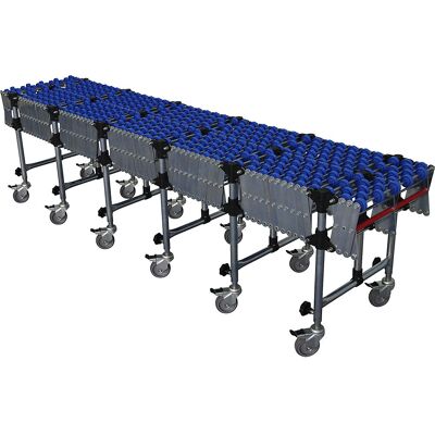 Scheren-Röllchenbahn, Bahnlänge 1300 - 4500 mm (ausziehbar), Bahnbreite 500 mm, Kunststoffröllchen Gura Scheren-Röllchenbahn, Bahnlänge 1300 - 4500 mm (ausziehbar), Bahnbreite 500 mm, Kunststoffröllchen Gura