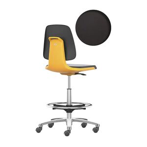 bimos Arbeitsdrehstuhl LABSIT, Hochstuhl mit Sitz-Stopp-Rollen und Fußring, Sitz mit Kunstlederbezug, orange