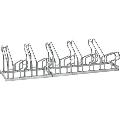 Fahrradständer, Bügel aus 18 mm Stahlrohr, Radeinstellung zweiseitig, feuerverzinkt, 10 Stellplätze eurokraft pro Fahrradständer, Bügel aus 18 mm Stahlrohr, Radeinstellung zweiseitig, feuerverzinkt, 10 Stellplätze eurokraft pro