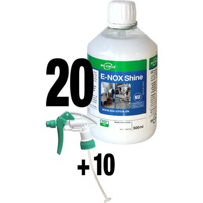 Edelstahlreiniger E-NOX Shine, VE 20 Stk + 10 Sprayer, wasserbasiert Bio-Circle Edelstahlreiniger E-NOX Shine, VE 20 Stk + 10 Sprayer, wasserbasiert Bio-Circle