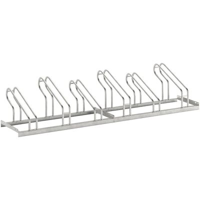 Fahrradständer, Bügel aus 18 mm Stahlrohr, Radeinstellung einseitig, feuerverzinkt, 6 Stellplätze eurokraft pro Fahrradständer, Bügel aus 18 mm Stahlrohr, Radeinstellung einseitig, feuerverzinkt, 6 Stellplätze eurokraft pro
