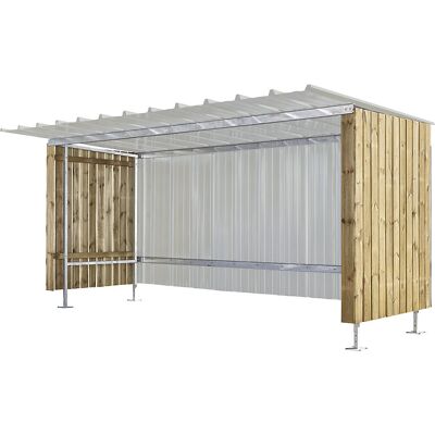 Unterstand, HxB 2150 x 3990 mm, Metalloptik, Grundeinheit für Fahrräder / Motorräder Mottez Unterstand, HxB 2150 x 3990 mm, Metalloptik, Grundeinheit für Fahrräder / Motorräder Mottez