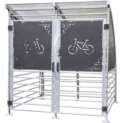 Mottez Fahrradunterstand - Sicher verschließbar, 6 Fahrräder, Metalloptik Mottez Fahrradunterstand - Sicher verschließbar, 6 Fahrräder, Metalloptik