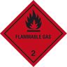 kaiserkraft Gefahrgutaufkleber, Entzündbare Gase (Gefahr der Klasse 2), mit Text, VE 500 Stk, rot, ab 10 VE