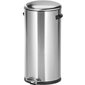 Edelstahl-Treteimer, rund, Volumen 20 l, mit Pedal und Griffen EKO Edelstahl-Treteimer, rund, Volumen 20 l, mit Pedal und Griffen EKO