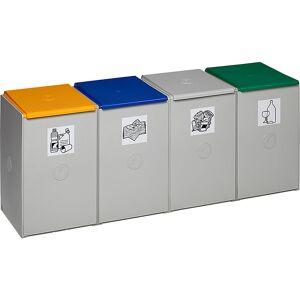Wertstoffsammler aus Kunststoff, Station mit je 60 l Volumen, 4-fach-Sammler VAR Wertstoffsammler aus Kunststoff, Station mit je 60 l Volumen, 4-fach-Sammler VAR