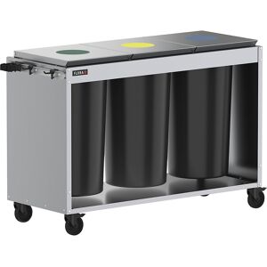 Reinigungsstation Trio, mit 3 x 60-l-Abfallbehälter, silber FLORA Reinigungsstation Trio, mit 3 x 60-l-Abfallbehälter, silber FLORA