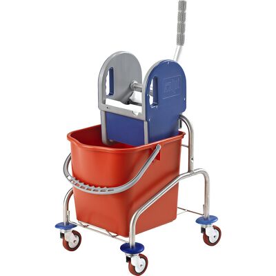 Reinigungswagen Edelstahl, Einfachfahreimer 25 l, Metallrollen eurokraft pro Reinigungswagen Edelstahl, Einfachfahreimer 25 l, Metallrollen eurokraft pro