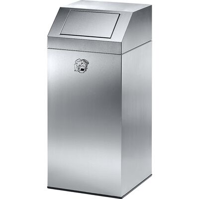 Edelstahl-Abfallsammler, für innen und außen, Volumen 45 l, BxHxT 320 x 790 x 320 mm, mit Edelstahl-Innenbehälter VAR Edelstahl-Abfallsammler, für innen und außen, Volumen 45 l, BxHxT 320 x 790 x 320 mm, mit Edelstahl-Innenbehälter VAR