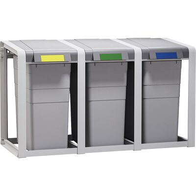 Wertstoffsammlersystem ProfiLine Öko, flexibel, Volumen 3 x 38 l, BxHxT 1065 x 560 x 395 mm, 3er-Station Hailo Wertstoffsammlersystem ProfiLine Öko, flexibel, Volumen 3 x 38 l, BxHxT 1065 x 560 x 395 mm, 3er-Station Hailo