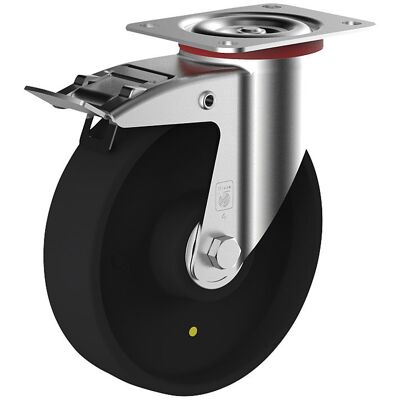 ESD-Polypropylen-Rad, Rad-Ø x Breite 175 x 48 mm, Lenkrolle mit Doppelstopp Wicke ESD-Polypropylen-Rad, Rad-Ø x Breite 175 x 48 mm, Lenkrolle mit Doppelstopp Wicke