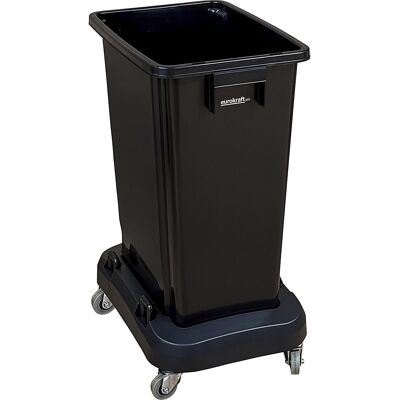 Wertstoffsammler mit Fahrwagen, schwarz, 60 Liter eurokraft pro Wertstoffsammler mit Fahrwagen, schwarz, 60 Liter eurokraft pro