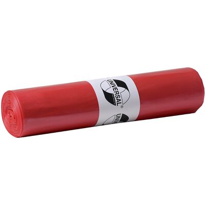 Abfallsäcke, HDPE, 120 l, 23 µm, BxL 700 x 1100 mm, VE 500 Stk, rot Deiss Abfallsäcke, HDPE, 120 l, 23 µm, BxL 700 x 1100 mm, VE 500 Stk, rot Deiss