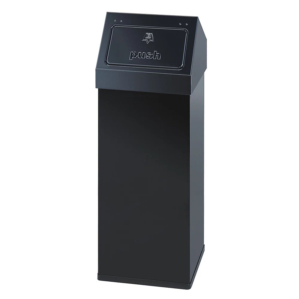 Abfallbehälter mit Push-Deckel Volumen 110 l, BxHxT 390 x 1000 x 390 mm schwarz