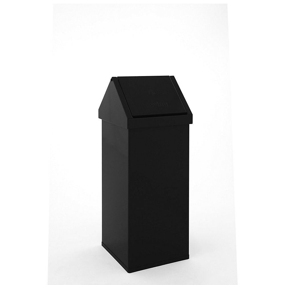 Abfallbehälter mit Schwingdeckel Volumen 110 l, BxHxT 360 x 1000 x 360 mm schwarz