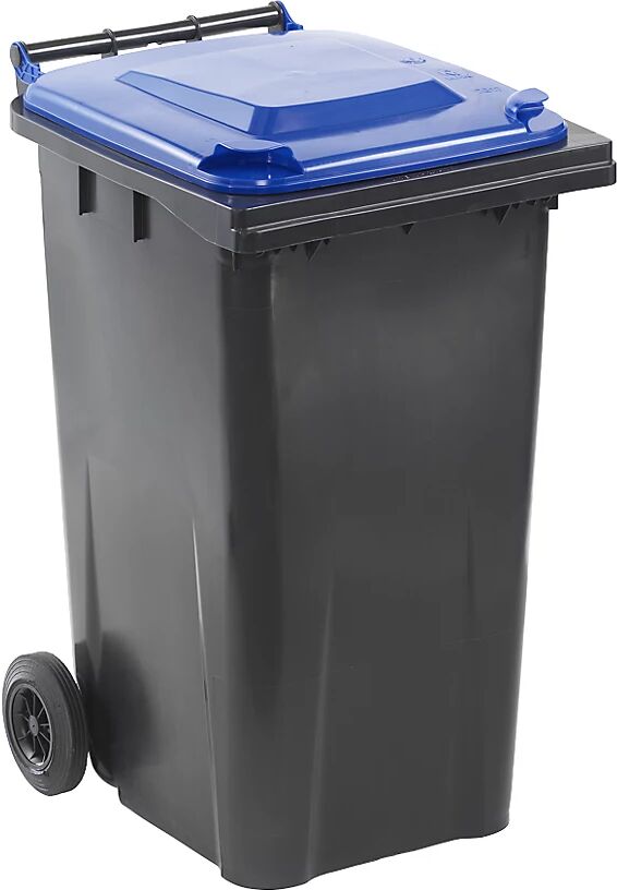 Großmülltonne nach DIN EN 840 Volumen 240 l, BxHxT 580 x 1100 x 740 mm anthrazit, Deckel blau