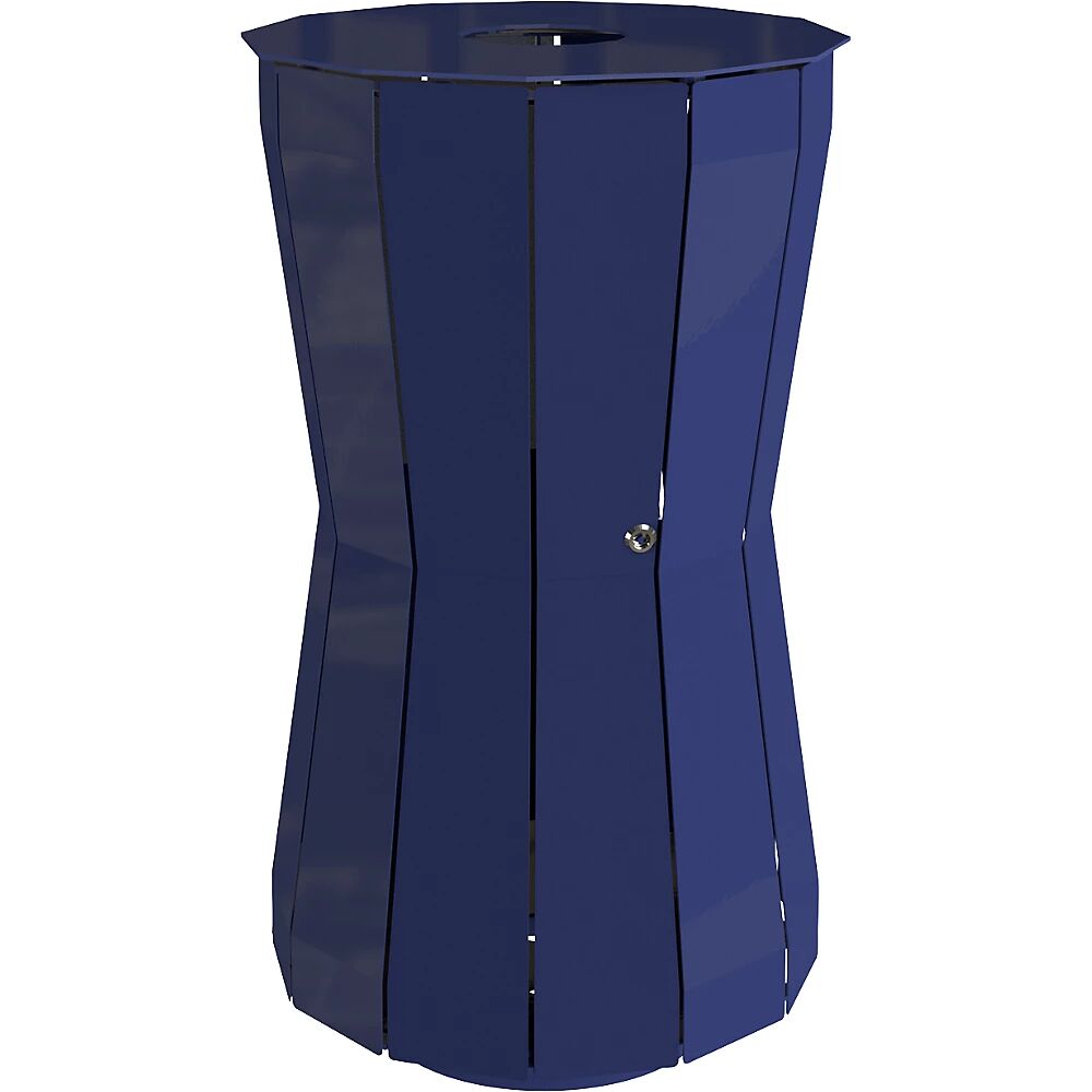 Außen-Abfallbehälter Volumen 80 l, HxBxT 950 x 550 x 550 mm kobaltblau