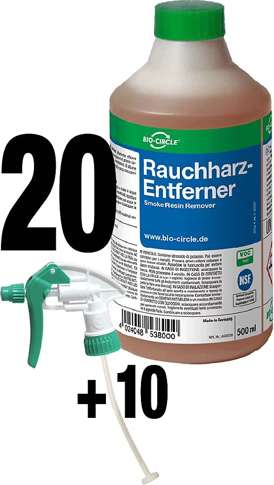 Bio-Circle Rauchharz-Entferner VE 20 Stk + 10 Sprayer NSF-zertifiziert