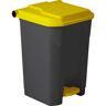 KAISER+KRAFT Tretabfallbehälter NOIR aus 100% Rezyklat, Volumen 50 l, schwarz / gelb