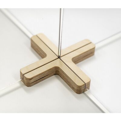 Fußverbinder für Trennscheiben, Kreuz-Form, 4-Wege, LxBxH 200 x 200 x 30 mm, ab 10 Stk SMIT VISUAL Fußverbinder für Trennscheiben, Kreuz-Form, 4-Wege, LxBxH 200 x 200 x 30 mm, ab 10 Stk SMIT VISUAL
