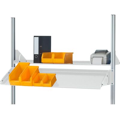 Metallablage, neigbar, zur Montage an RAU Systemstützen, BxTxH 1000 x 300 x 160 mm RAU Metallablage, neigbar, zur Montage an RAU Systemstützen, BxTxH 1000 x 300 x 160 mm RAU