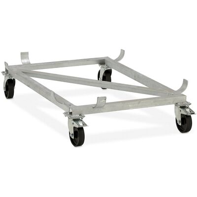 Fahrgestell für GfK-Rechteckbehälter, Polypropylen-Rollen, schwarz, für LxB 1320 x 970 mm, Rad-Ø 125 mm, für Inhalt 550 l CEMO Fahrgestell für GfK-Rechteckbehälter, Polypropylen-Rollen, schwarz, für LxB 1320 x 970 mm, Rad-Ø 125 mm, für Inhalt 550 l CEMO