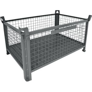Stapelbehälter mit Stahlblechboden, LxB 1200 x 800 mm, grau lackiert, ab 10 Stk Heson Stapelbehälter mit Stahlblechboden, LxB 1200 x 800 mm, grau lackiert, ab 10 Stk Heson
