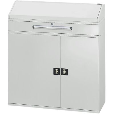 Industrie-Stehpult, mit 1 Schublade über dem Schrank, Breite 1100 mm, lichtgrau RAU Industrie-Stehpult, mit 1 Schublade über dem Schrank, Breite 1100 mm, lichtgrau RAU