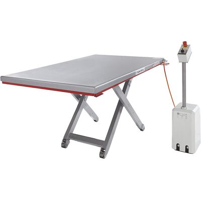 Flachform-Hubtisch, Baureihe G, Tragfähigkeit 1500 kg, Hubbereich 90 - 850 mm, LxB 1600 x 900 mm, 400 V Drehstrom Flexlift Flachform-Hubtisch, Baureihe G, Tragfähigkeit 1500 kg, Hubbereich 90 - 850 mm, LxB 1600 x 900 mm, 400 V Drehstrom Flexlift