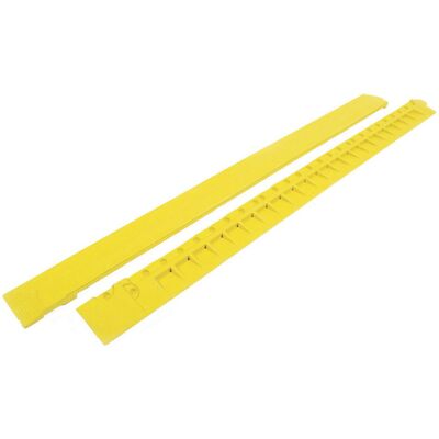 Auffahrkante, gelb, aus Nitrilgummi, Länge 900 mm, mit Aussparungen COBA Auffahrkante, gelb, aus Nitrilgummi, Länge 900 mm, mit Aussparungen COBA