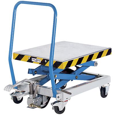 Doppelscheren-Hubtischwagen, Tragfähigkeit 250 kg, Hubbereich 400 - 1155 mm, Vollgummireifen eurokraft pro Doppelscheren-Hubtischwagen, Tragfähigkeit 250 kg, Hubbereich 400 - 1155 mm, Vollgummireifen eurokraft pro