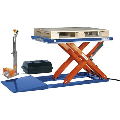 Flachform-Hubtisch, LxB 1500 x 800 mm, Hubbereich bis 800 mm, Plattform geschlossen, 400 V, Hand-Bedienelement Edmolift Flachform-Hubtisch, LxB 1500 x 800 mm, Hubbereich bis 800 mm, Plattform geschlossen, 400 V, Hand-Bedienelement Edmolift