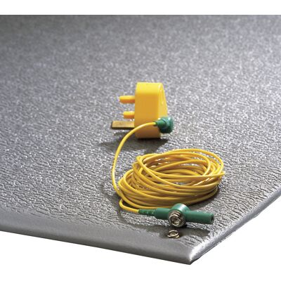COBAstat Anti-Ermüdungsmatte, ableitend, mit Erdungskabel, PVC grau, LxB 1500 x 900 mm COBA COBAstat Anti-Ermüdungsmatte, ableitend, mit Erdungskabel, PVC grau, LxB 1500 x 900 mm COBA