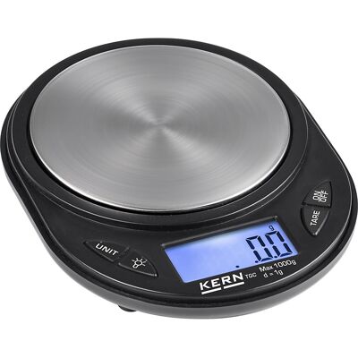 Taschenwaage, mit Taraschale, VE 5 Stk, Wägebereich bis 1000 g, Ablesbarkeit 1 g, Wägeplatte 81 mm KERN Taschenwaage, mit Taraschale, VE 5 Stk, Wägebereich bis 1000 g, Ablesbarkeit 1 g, Wägeplatte 81 mm KERN
