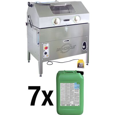 Teilewaschgerät HP VIGO, Set mit 7 x 20-l-Industriereiniger, Nutzlast 150 kg Bio-Circle Teilewaschgerät HP VIGO, Set mit 7 x 20-l-Industriereiniger, Nutzlast 150 kg Bio-Circle