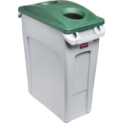 Wertstoffsammler SLIM JIM®, Volumen 60 l, Doseneinwurf, rund, grau Rubbermaid Wertstoffsammler SLIM JIM®, Volumen 60 l, Doseneinwurf, rund, grau Rubbermaid