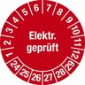 kaiserkraft Elektr. geprüft, Dokumentenfolie, Ø 30 mm, VE 10 Stk, 24 - 29, rot